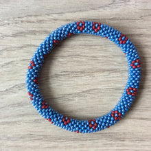 Load image into Gallery viewer, BLUE RED FLOWER BRACELET
