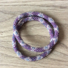 Load image into Gallery viewer, PURPLE SILVER STRIBE BRACELET
