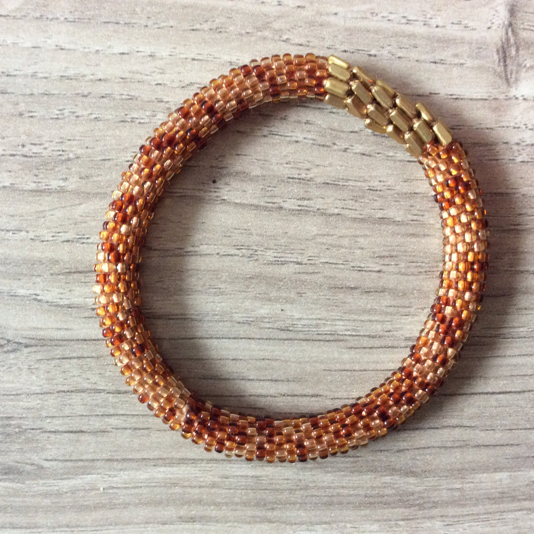 ORANGE METAL PLATE BRACELET